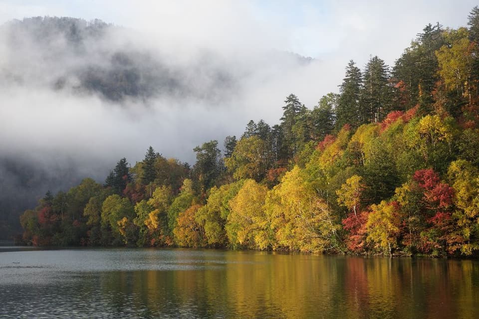 然別湖の紅葉