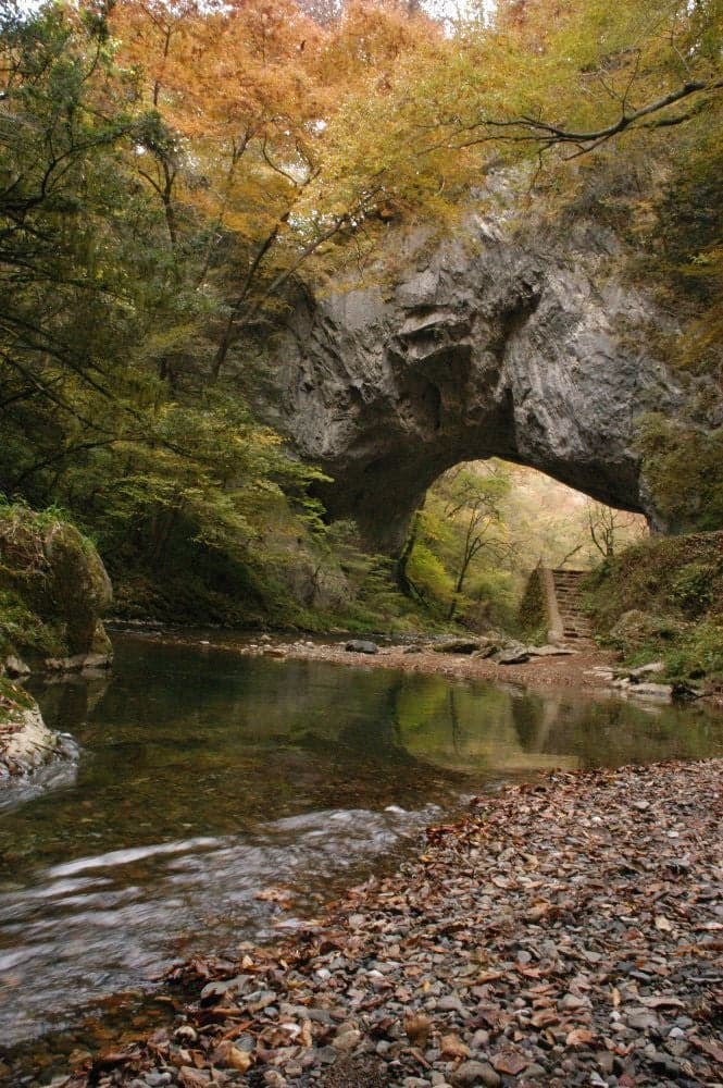 Autumn leaves of Taishaku-kyo Gorge (Ohashi and Fangukei)