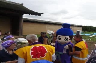 古代米餅つき