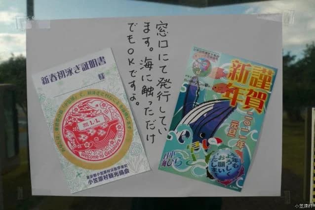 海開き 新春初泳ぎ証明書(父島)