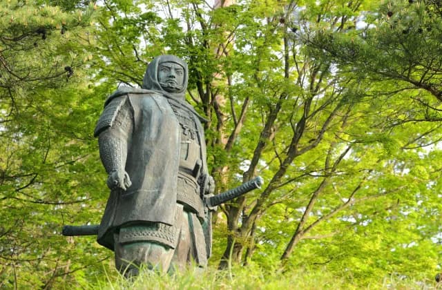 Kasugayama Castle Ruins Statue Kenshin Uesugi