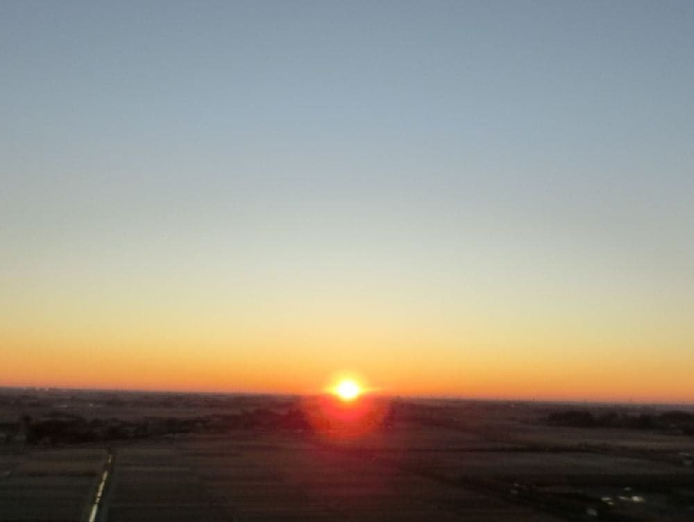 The first sunrise of Gyoda City Ancient Lotus Hall Observation Room (Tower)