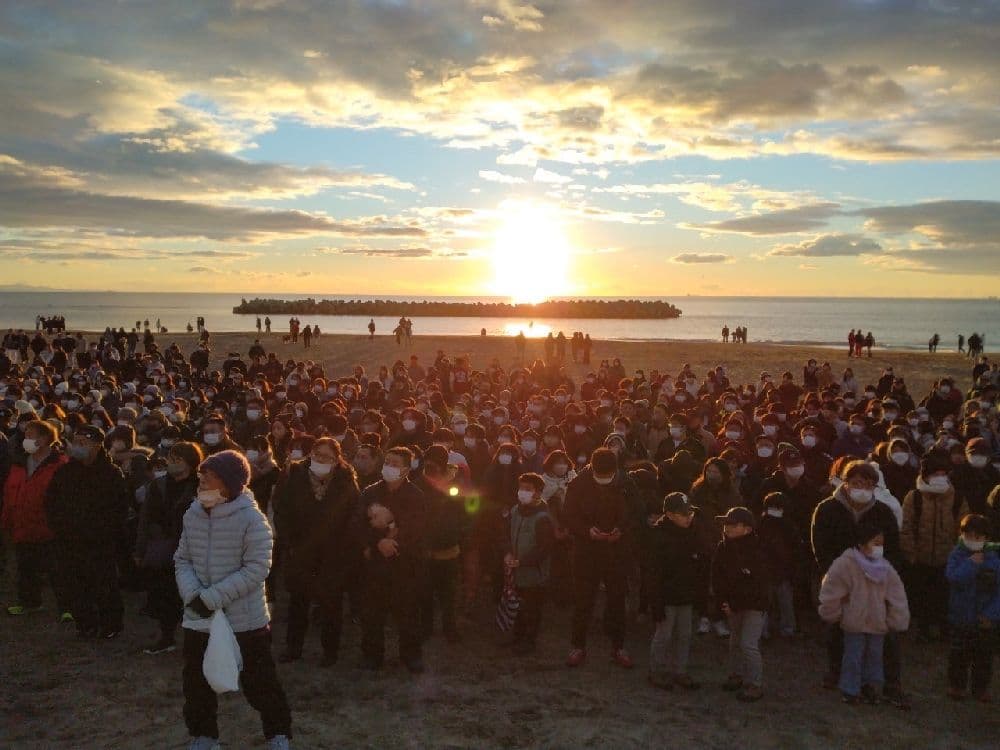 The first sunrise of Shichigahama-cho Shobuta Beach