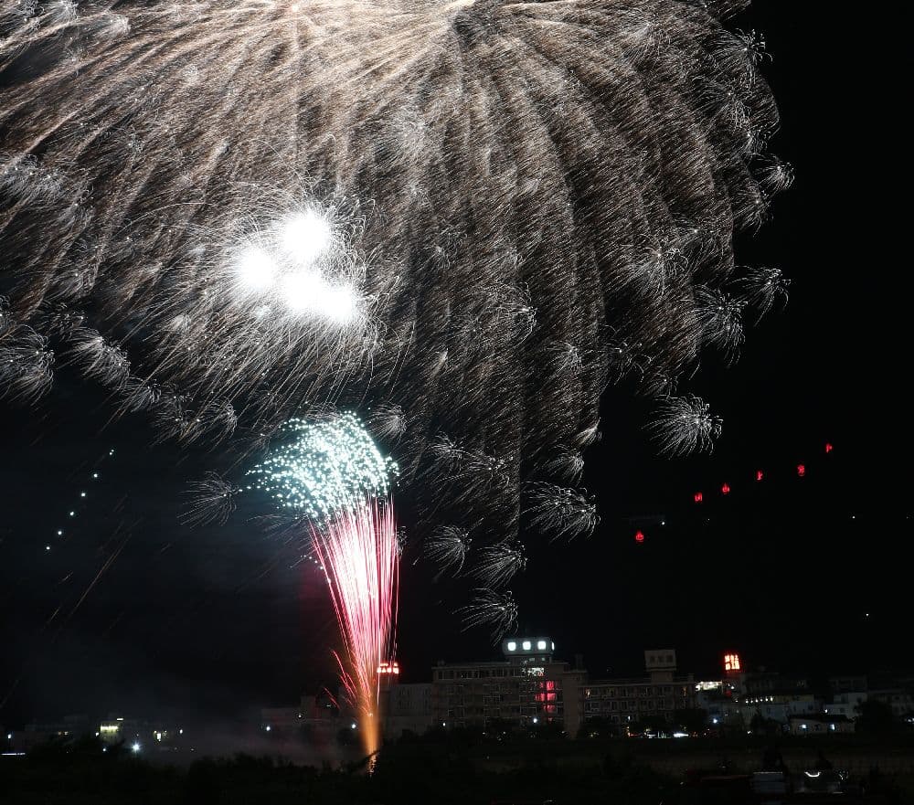 Chikuma River Cool Fireworks Competition in Chikuma City, Shinshu