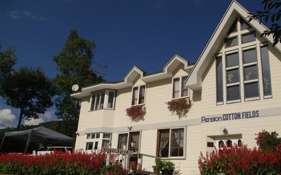 Plateau pension that looks good with the blue sky and red salvia