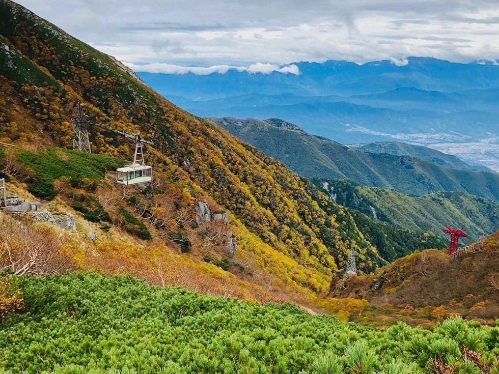 The Central Alps of Autumn Leaves and the Mt. Komagatake Ropeway