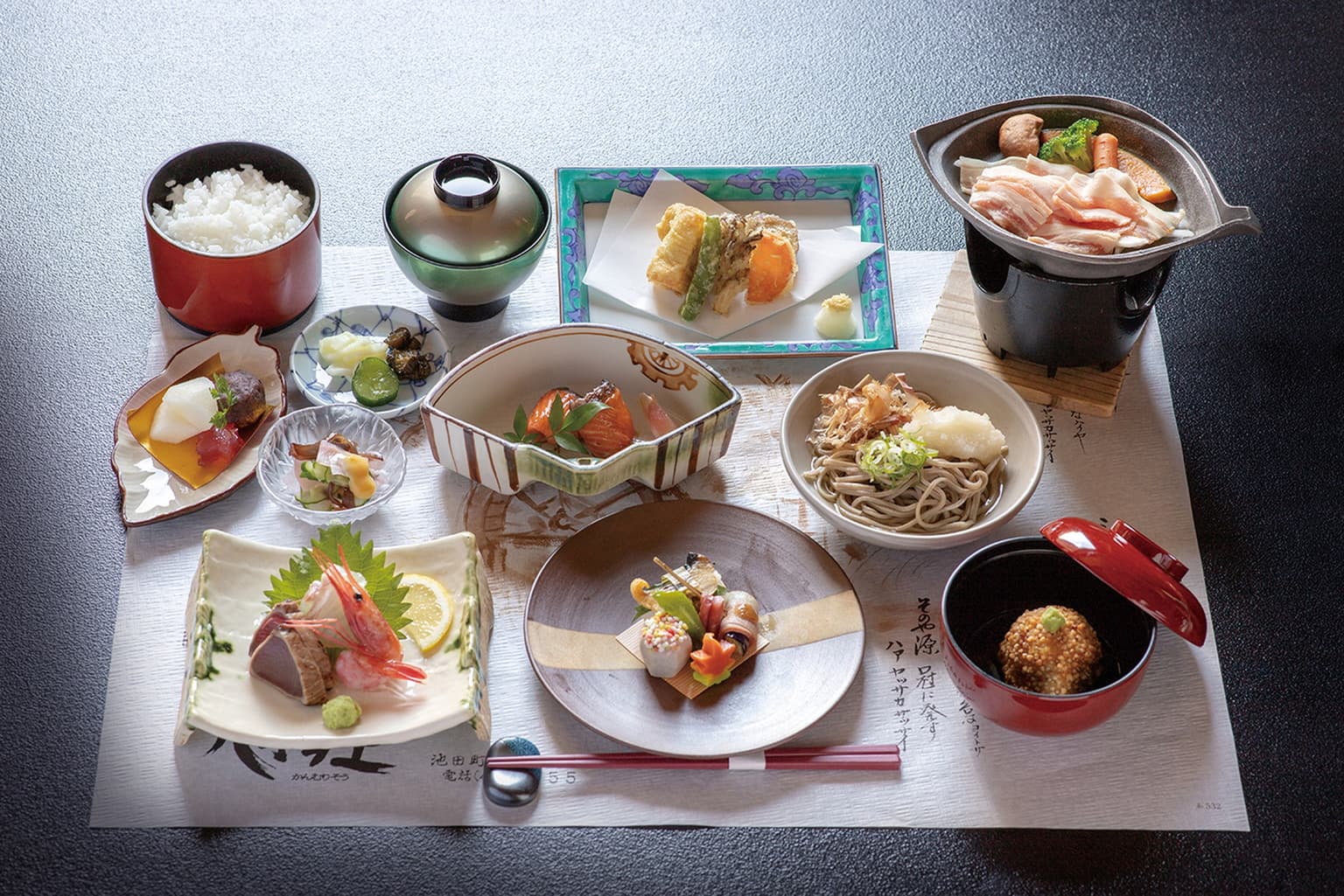 冠荘 夕食一例