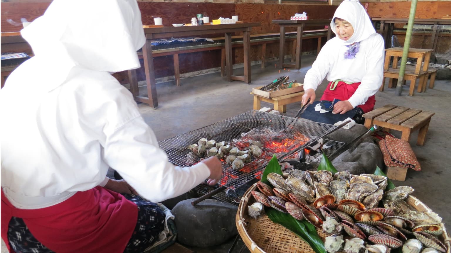 Where shellfish are baked