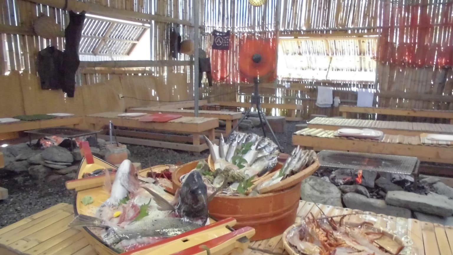 Inside a diver's hut