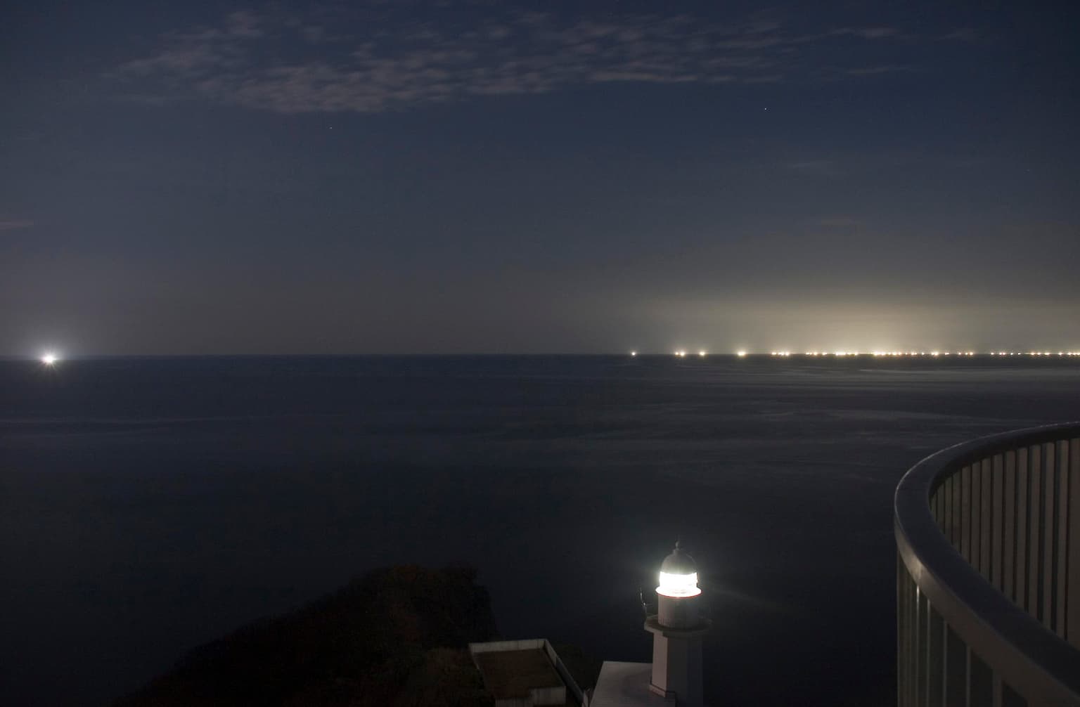 View from the Cape Earth at night