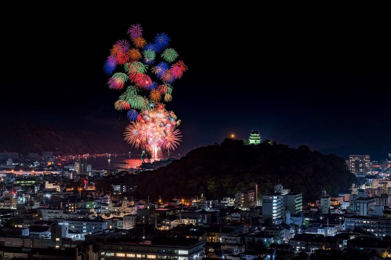 Uwajima Ushioni Festival Marine Fireworks
