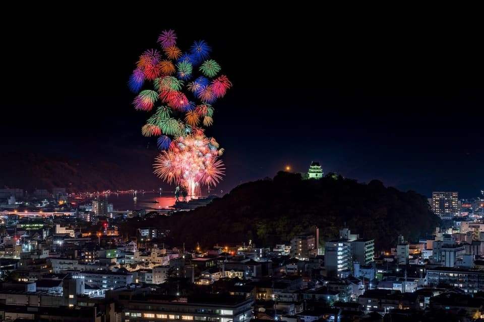 Uwajima Ushioni Festival Marine Fireworks