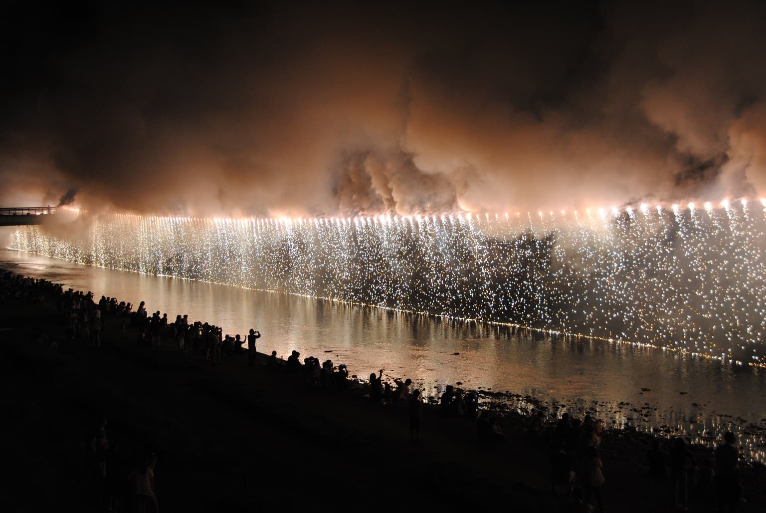 越後加茂川夏祭りの大ナイアガラ花火