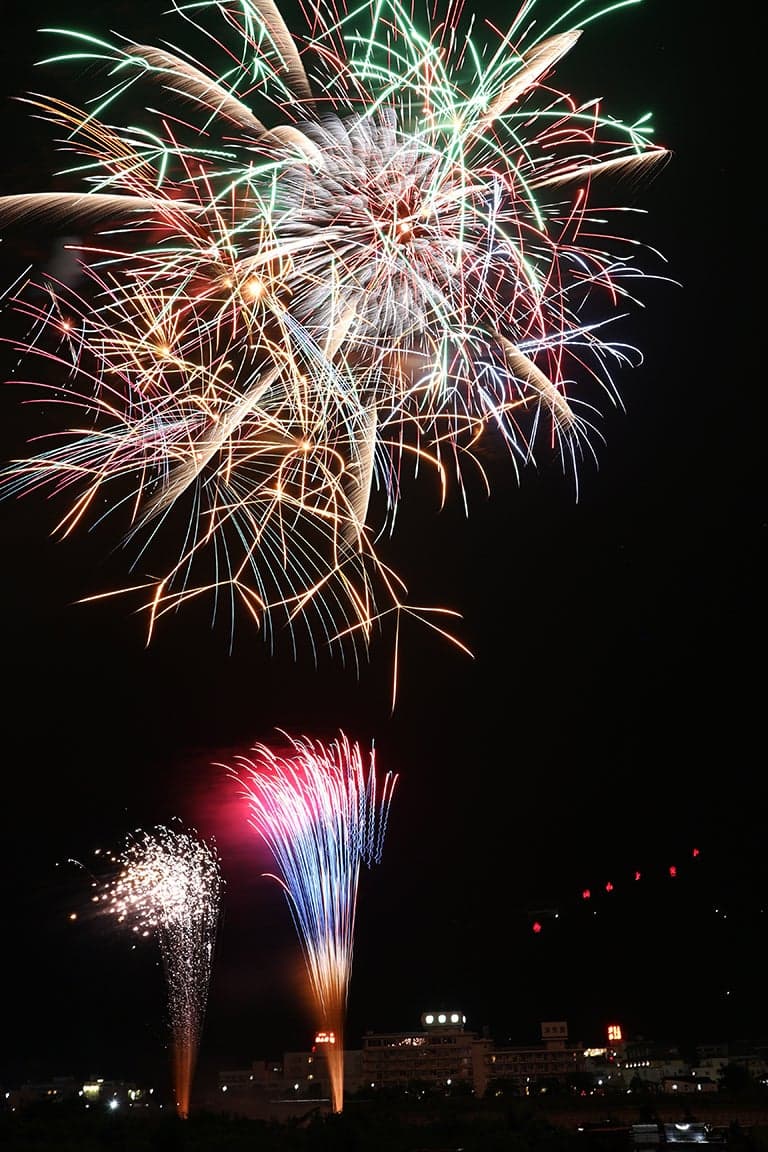 Chikuma River Cool Fireworks Competition in Chikuma City, Shinshu